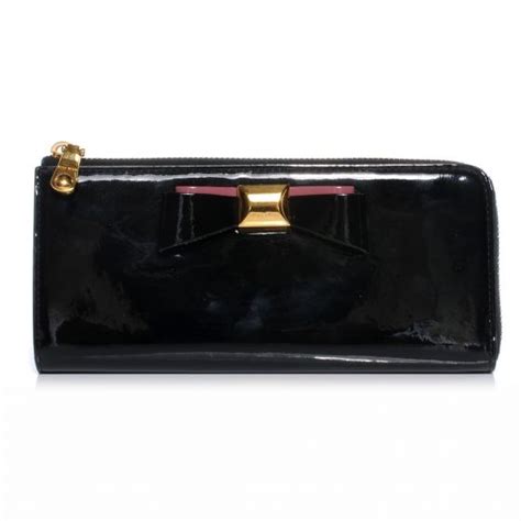 miu miu bow continental wallet|MIU MIU Patent Bow Zip Continental Wallet Black .